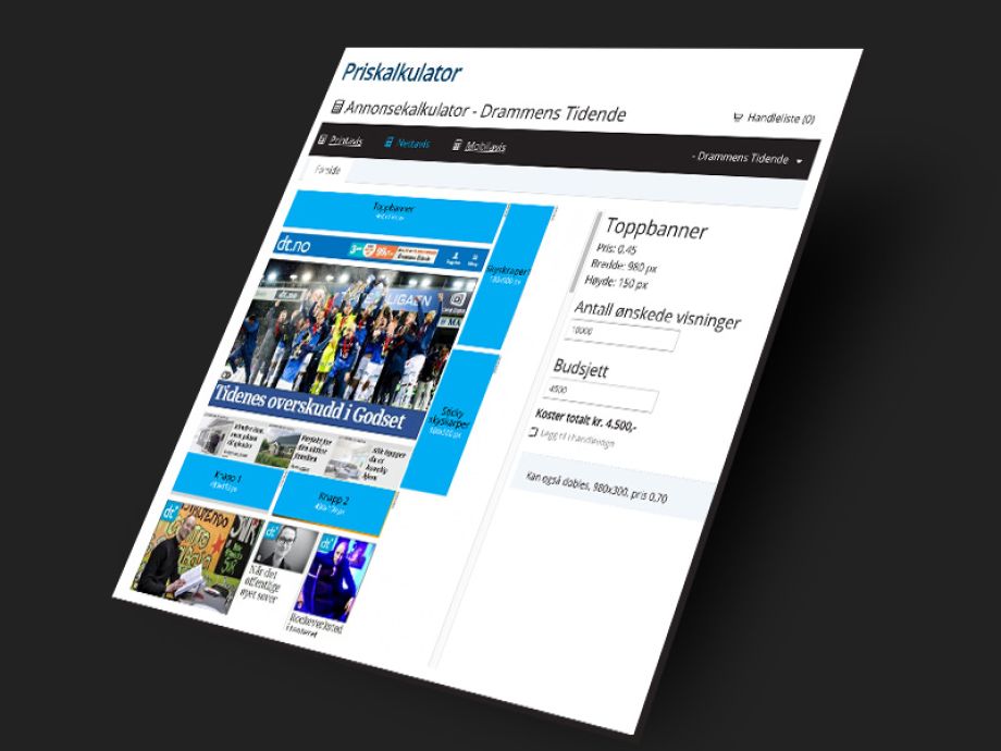 Priskalkulator laget av Bonefish