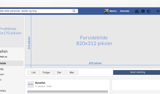 Bildestørrelser for Facebook